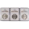 Image 1 : LOT OF ( 3 ) 1955 FRANKLIN HALF DOLLARS, NGC MS-61 FBL