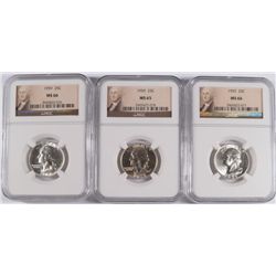LOT OF ( 3 ) 1959 WASHINGTON QUARTERS, NGC MS-66
