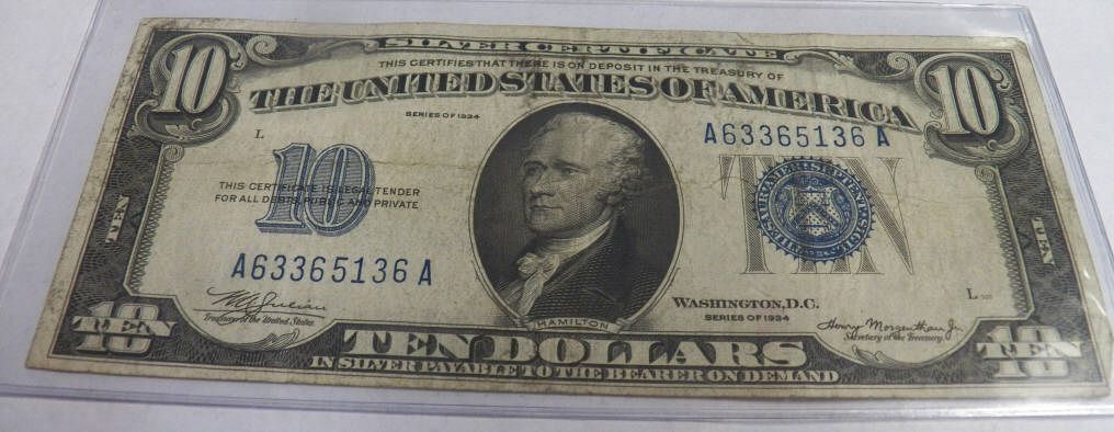 Ten Dollar Silver Certificate 1957-silver-certificate-dollar-bill