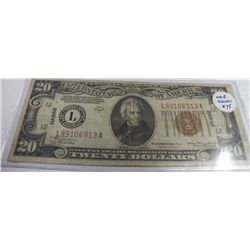 Hawaii Stamped Twenty Dollar Note