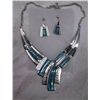Image 1 : Blue Bib Crystal Necklace & Earrings