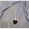 Image 1 : Blue Sapphire Heart Necklace With CZ Trim