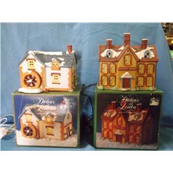 Pair of Dickens of London Porcelain Village