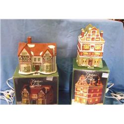 Pair of Dickens of London Porcelain Village