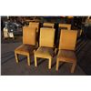 Image 2 : 6 Beige High Back, Cloth, Dinning Room Chairs.