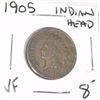 Image 1 : 1905 INDIAN HEAD PENNY RED BOOK VALUE $8.00+ *NICE EARLY VERY FINE GRADE*!! PENNY CAME OUT OF SAFE!!