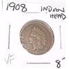 Image 1 : 1908 INDIAN HEAD PENNY RED BOOK VALUE $8.00+ *NICE EARLY VERY FINE GRADE*!! PENNY CAME OUT OF SAFE!!