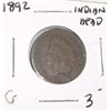 Image 1 : 1892 INDIAN HEAD PENNY RED BOOK VALUE $3.00+ *NICE EARLY GOOD GRADE*!! PENNY CAME OUT OF SAFE!!