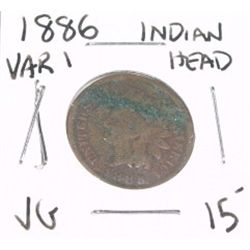 1886 *VARIETY 1* INDIAN HEAD PENNY RED BOOK VALUE $15.00+ *NICE EARLY VERY GOOD GRADE*!!