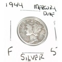 1944 SILVER MERCURY DIME RED BOOK VALUE $5.00+ *NICE EARLY FINE GRADE*!! DIME CAME OUT OF SAFE!!