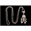 Image 1 : NECKLACE:  [1] 10KWG Franco chain, 4.0mms in diameter, 40 ''s, 45.0 grams; and [1] 14KWG skull and c