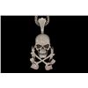 Image 2 : NECKLACE:  [1] 10KWG Franco chain, 4.0mms in diameter, 40 ''s, 45.0 grams; and [1] 14KWG skull and c