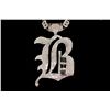 Image 2 : CHAIN & PENDANT:  [1] 14KWG 34 inch ''B'' link chain pave' set with round diamonds,  TWA 17.70 cts.,