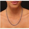 Image 2 : 14KT White Gold 12.96ctw Tanzanite and Diamond Necklace