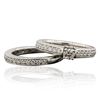 Image 2 : 18KT White Gold 1.05ctw Diamond Ring Wedding Set