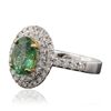 Image 2 : 14KT Two-Tone Gold 1.29ct Emerald and Diamond Ring