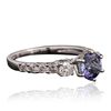 Image 2 : 14KT White Gold 1.14ct Tanzanite and Diamond Ring