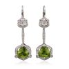 Image 1 : 18KT White Gold 12.51ctw Peridot and Diamond Earrings