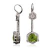 Image 2 : 18KT White Gold 12.51ctw Peridot and Diamond Earrings