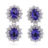 Image 1 : 14KT White Gold 10.92ctw Tanzanite and Diamond Earrings