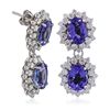 Image 2 : 14KT White Gold 10.92ctw Tanzanite and Diamond Earrings