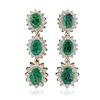 Image 1 : 14KT Yellow Gold 3.54ctw Emerald and Diamond Earrings