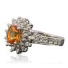 Image 2 : 14KT White Gold 1.25ct Orange Sapphire and Diamond Ring