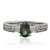 Image 1 : 18KT White Gold 0.76ct Alexandrite and Diamond Ring