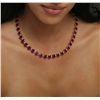 Image 2 : 14KT Yellow Gold 73.48ctw Ruby and Diamond Necklace