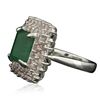 Image 2 : 14KT White Gold 3.34ct Emerald and Diamond Ring