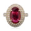 Image 3 : 14KT Yellow Gold 3.26ct Ruby and Diamond Ring