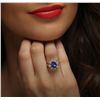 Image 2 : 14KT White Gold 3.93ct Tanzanite and Diamond Ring