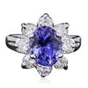 Image 3 : 14KT White Gold 3.93ct Tanzanite and Diamond Ring