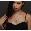 Image 2 : 14KT White Gold 4.50ctw Diamond Monogram Pendant With Chain