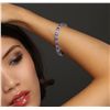 Image 2 : 14KT White Gold 18.72ctw Tanzanite and Diamond Bracelet
