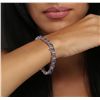 Image 8 : 14KT White Gold 18.72ctw Tanzanite and Diamond Bracelet