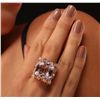 Image 2 : 14KT Rose Gold GIA Certified 25.19ct Kunzite and Diamond Ring