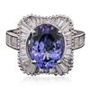 Image 3 : 18KT White Gold 3.75ct Tanzanite and Diamond Ring