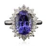 Image 3 : 14KT White Gold 4.78ct Tanzanite and Diamond Ring