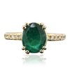 Image 1 : 18KT Yellow Gold 1.65ct Emerald and Diamond Ring