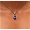Image 2 : 14KT White Gold 11.66ct GIA Certified Tanzanite and Diamond Pendant With Chain