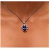 Image 2 : 14KT White Gold 11.66ct GIA Certified Tanzanite and Diamond Pendant With Chain