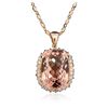 Image 3 : 14KT Rose Gold 29.85ct Morganite and Diamond Pendant With Chain