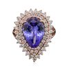 Image 3 : 14KT Rose Gold 6.32ct Tanzanite and Diamond Ring