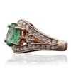 Image 2 : 14KT Rose Gold 1.59ct Emerald and Diamond Ring