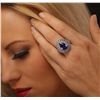 Image 1 : 14KT White Gold 9.78ct Tanzanite and Diamond Ring