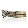 Image 2 : 14KT Yellow Gold 1.42ctw Diamond Wedding Set
