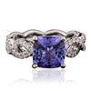 Image 3 : 18KT White Gold 2.98ct Tanzanite and Diamond Ring