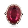 Image 3 : 14KT Rose Gold 10.70ct Ruby and Diamond Ring