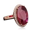 Image 4 : 14KT Rose Gold 10.70ct Ruby and Diamond Ring